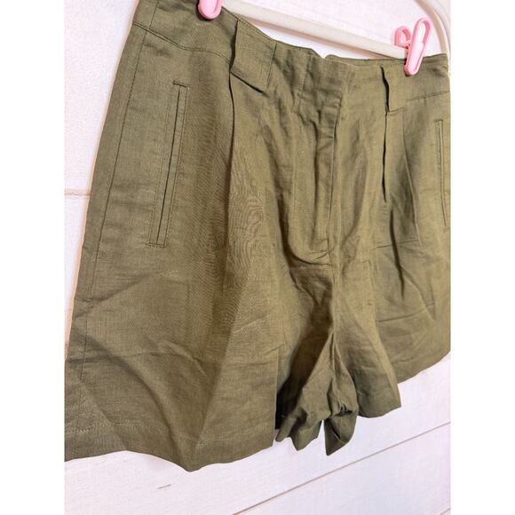Tuckernuck Army Green Linen Shorts Sz S Pockets Everyday‎ Wear Comfy Fit - Picture 4 of 4